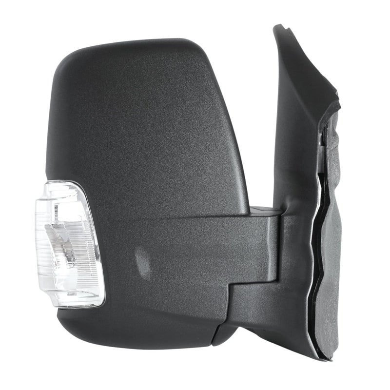 Spieg Passenger Side Mirror for 2015-2019 Ford Transit 150 250 350 Cargo Van Power Adj Heated Turn Signal Manual Fold Short Arm | Textured Black 6 Pins Right FO1321552 - Image 1